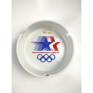 1984  Los Angeles Olympics Souvenir Ashtray Papél XXIII Olympiad Ceramic‎ NOS